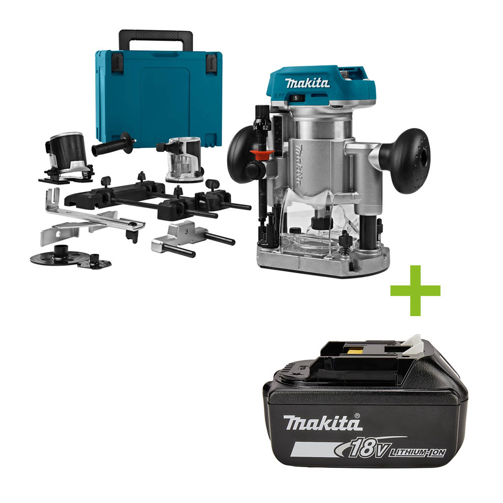 Makita DRT50ZJX9 Einhandfräse/Kantenfräse 18 Volt Ohne akku und Ladegerät
