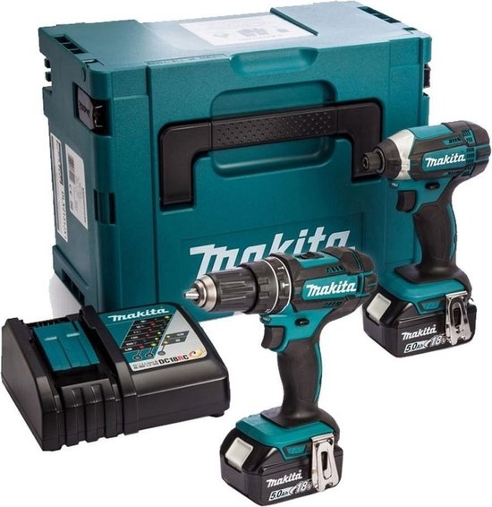 Makita DLX2131TJ - DHP482 Akku-Schlagbohrmaschine + DTD152 Akku-Schlagschrauber 18 Volt 5,0 Ah Li-Ion