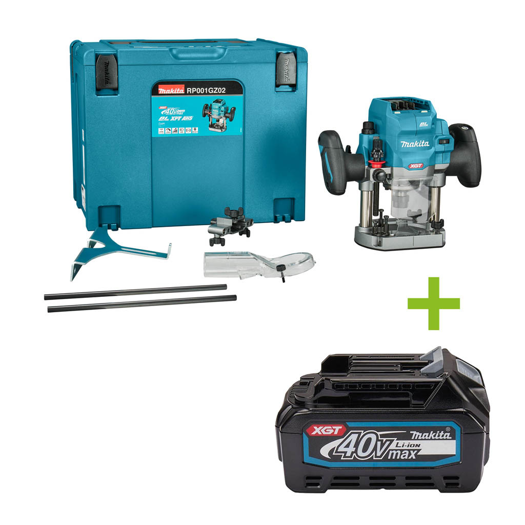 Makita RP001GZ02 Oberfräse 40V Max ohne Akkus und Ladegerät in MBox