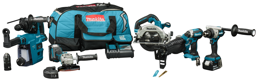 Makita DLX7031TX1  Kombiset 7 Maschinen 18V 2 x 5.0Ah und Ladegerät in Tasche