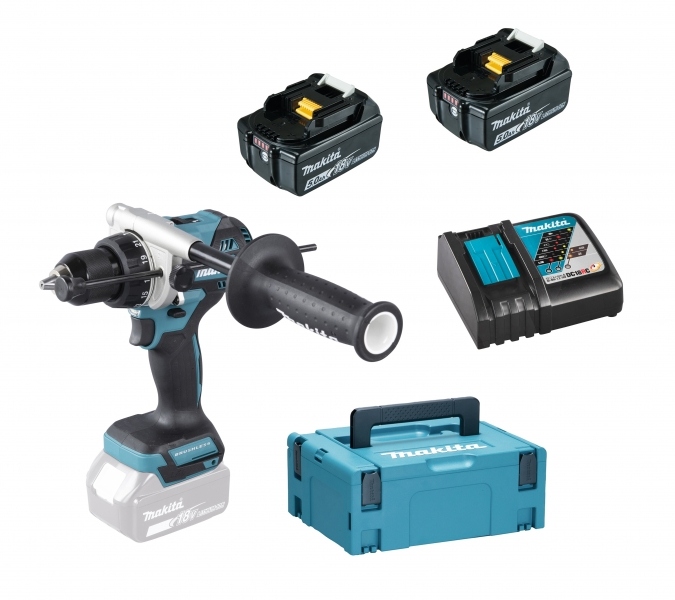 Makita DHP492RTJ LXT 18V Schlagbohrer/Schrauber 2x 5.0 Ah und Schnellladegerät in Mbox