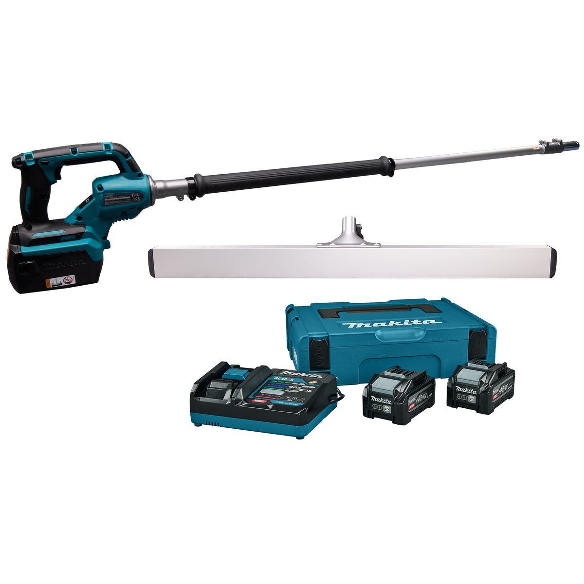 Makita VL001GU201 XGT 40 V Max Akku-Gl&auml;tter 900 mm, inkl. 2 &times; 4,0 Ah BL4040F, Schnellladeger&auml;t und Gl&auml;ttkelle in Mbox