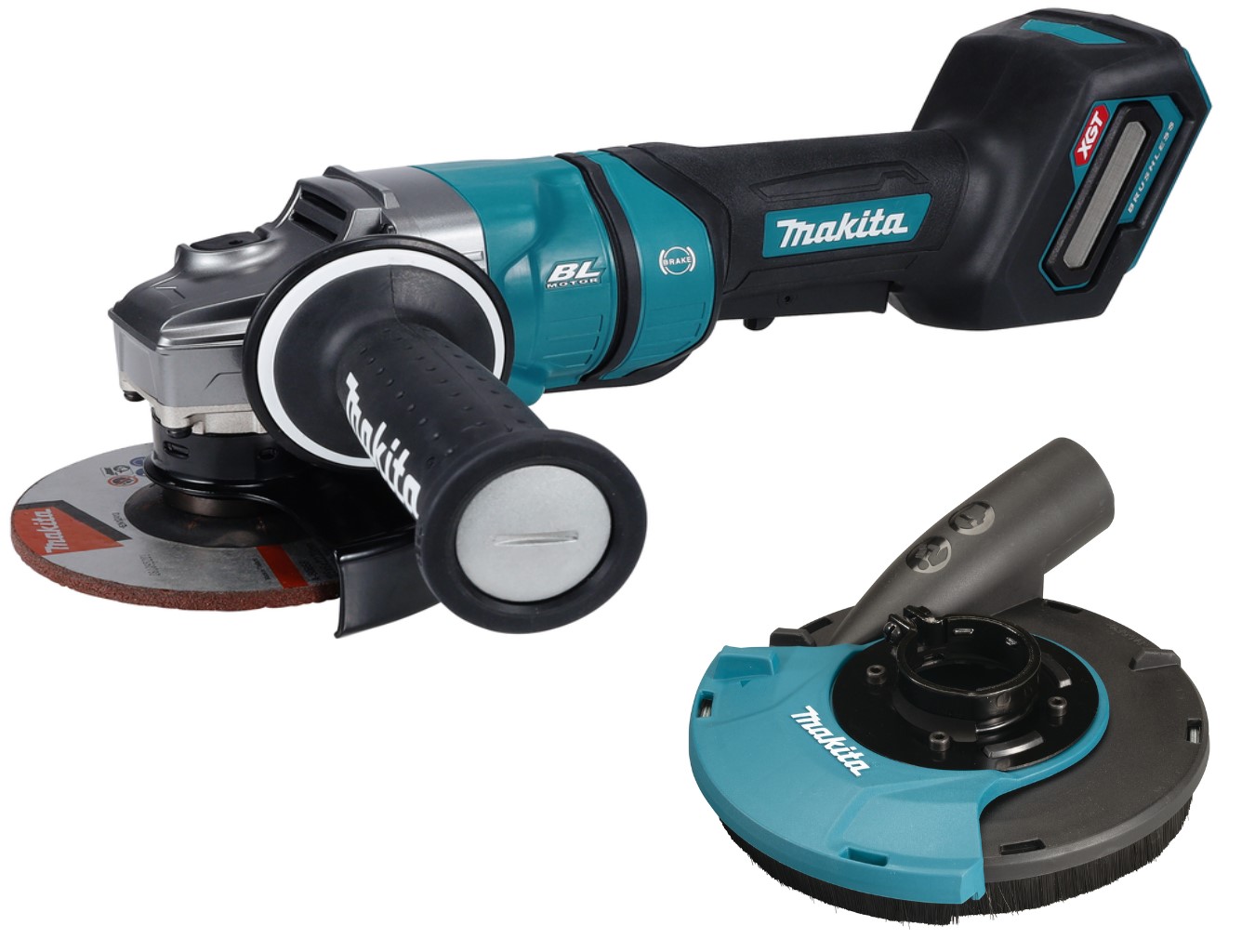 Makita GA050GZKap Winkelschleifer 125mm 40V exkl. Batterien und Ladegerät + Staubfänger Schüsselscheibe 115-125 mm