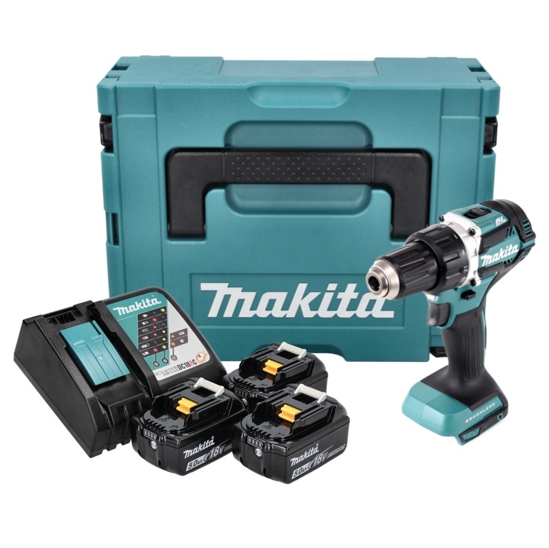 Makita DDF484RT3J Akku-Bohrmaschine 18V 5.0 AH Li-ion + 3. Akku