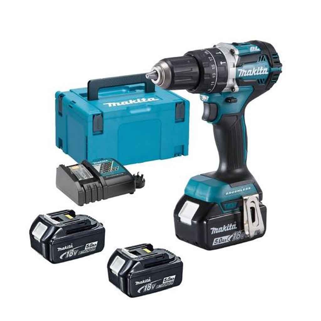 Makita DHP484RT3J Akku-Bohrmaschine 18V 5.0 AH Li-ion + 3. Akku