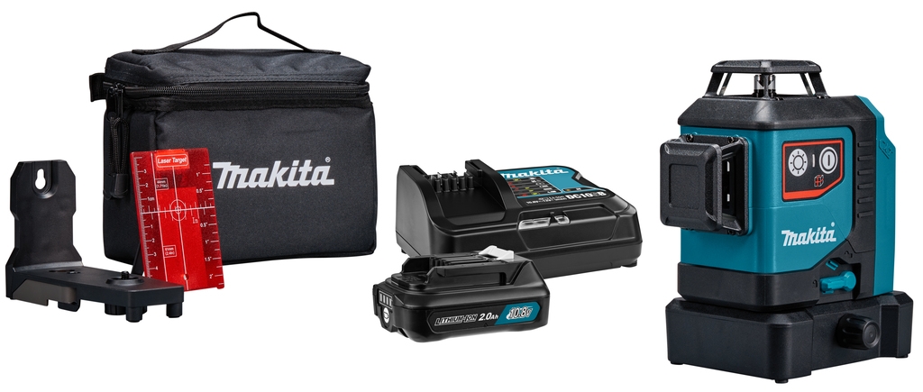 Makita SK700DX Akku Kreuzlinienlaser Rot 3x 360° 12V 2.0 Ah Li-ion