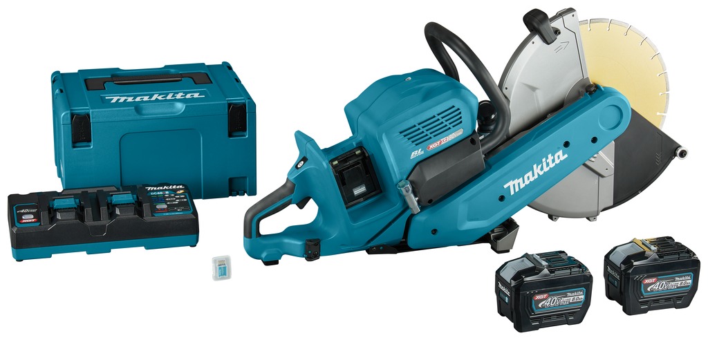 Makita CE002GL204X Cutter 355 mm 2 x 40V Max 8.0Ah Li-Ion mit AWS-Sender
