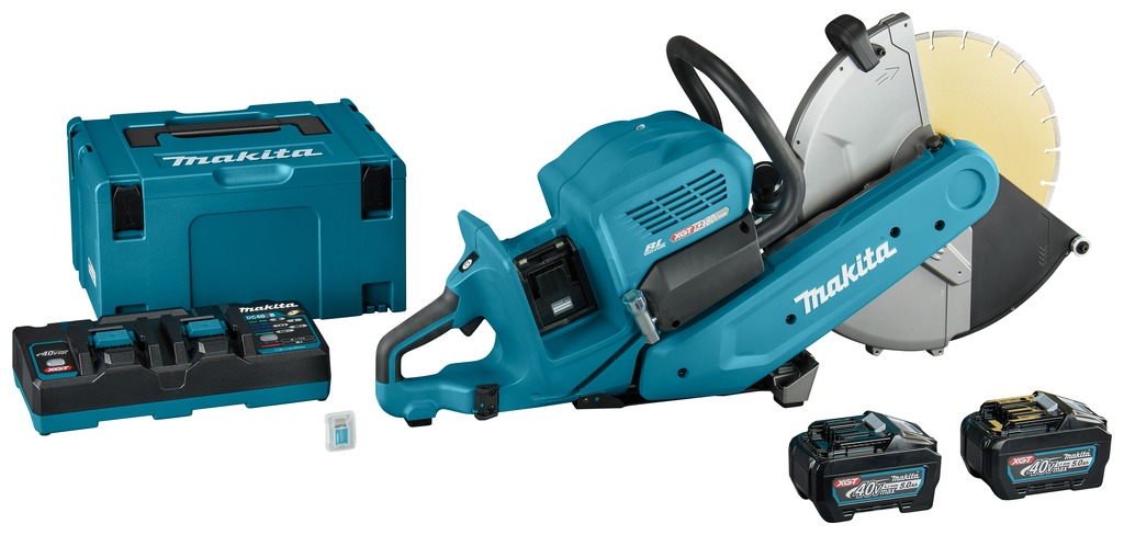 Makita CE002GT202X Cutter 355 mm 2 x 40V Max 2x 5.0Ah Li-Ion mit AWS-Sender