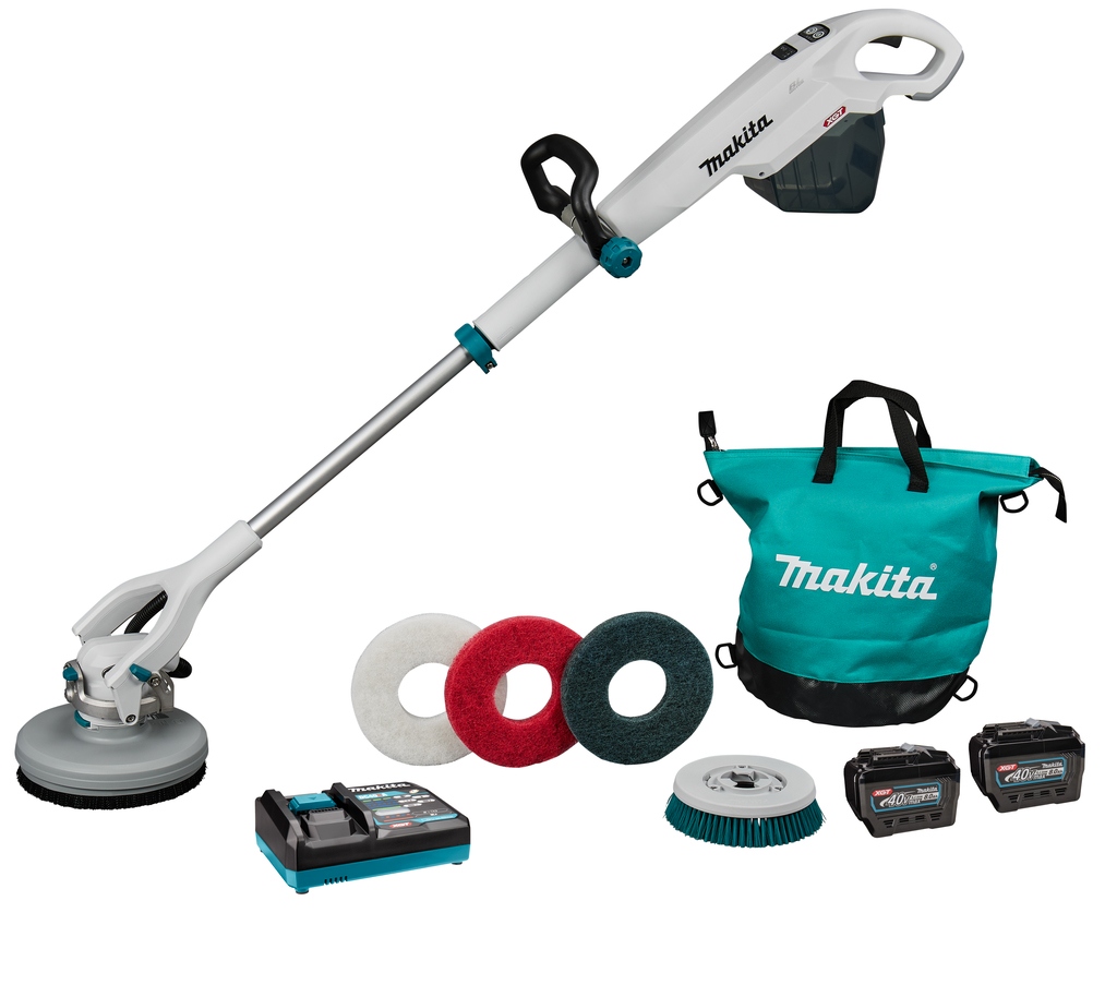 Makita PS001GL2NL1 XGT 40 V Max Akku-Schrubber/Polierer 2x 40V 8.0Ah Akkus und Schnellladeger&auml;t im Karton