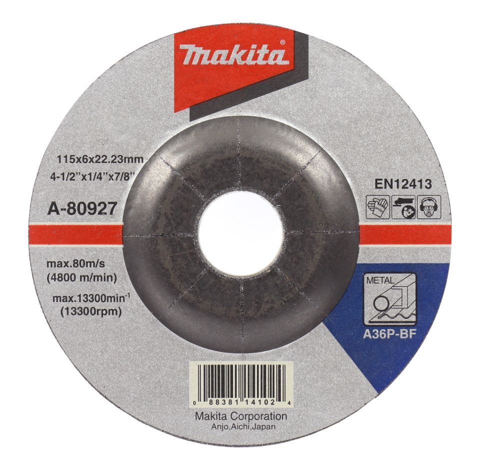 Makita Zubehör A-80927 Schleifscheibe 115x6,0mm Stahl