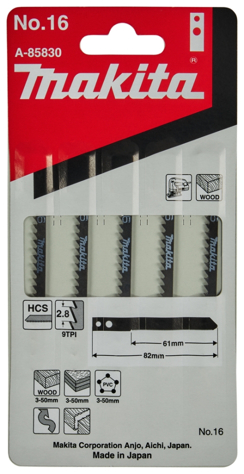 Makita Zubehör A-85830 Stichsägeblatt NO16 5 Stück