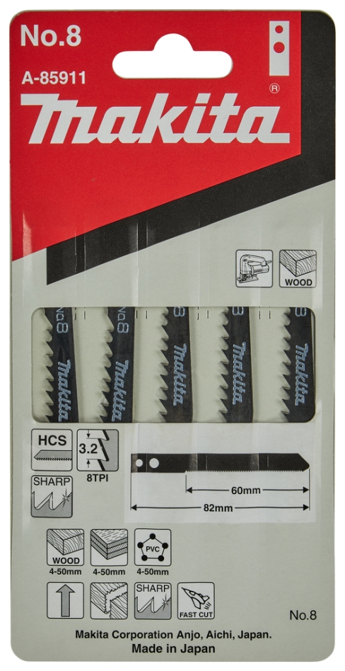 Makita Zubehör A-85911 Stichsägeblatt NO8 5 Stück
