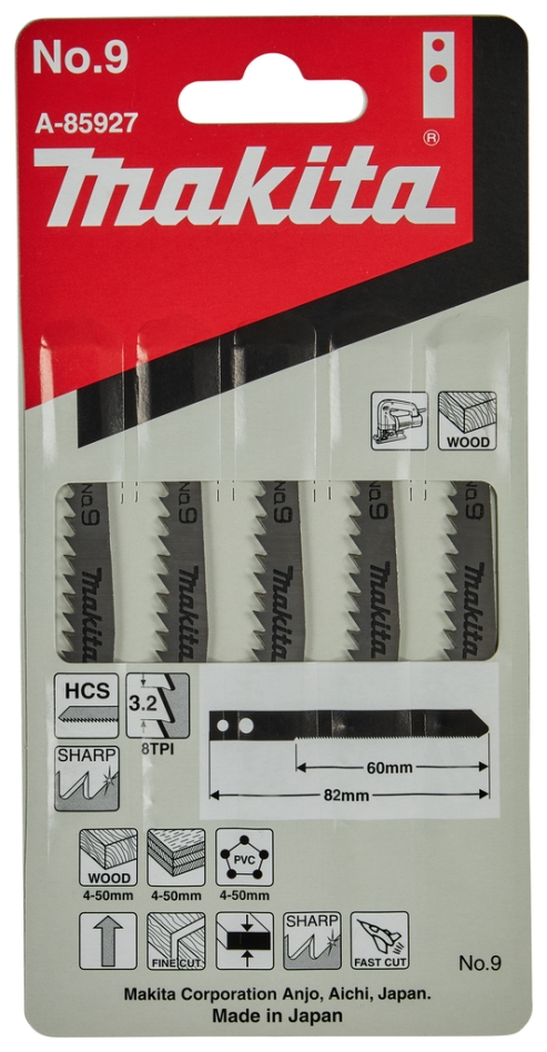 Makita Zubehör A-85927 Stichsägeblatt NR.9 8Z