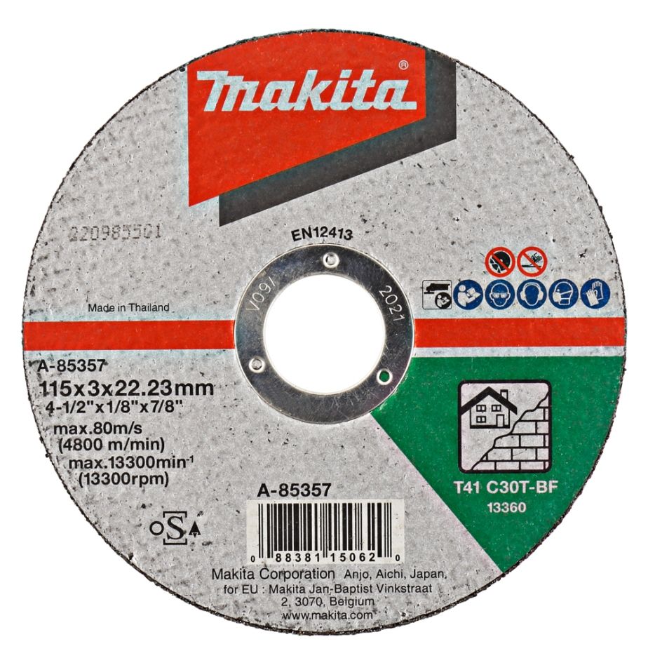 Makita Zubehör A-85357 Trennscheibe Stein 115 x 22,2 mm 1 Stück