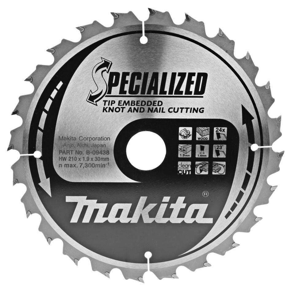 Makita Zubehör B-09438 HM-Sägeblatt Tip E 210 x 30/25 x 24T