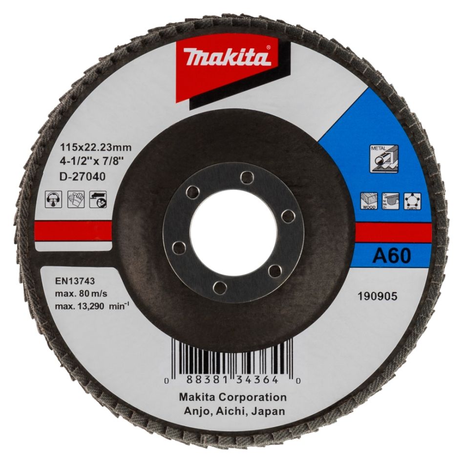 Makita Zubehör D-27040 Fächerscheibe 115 mm K60 Pro 1 Stück