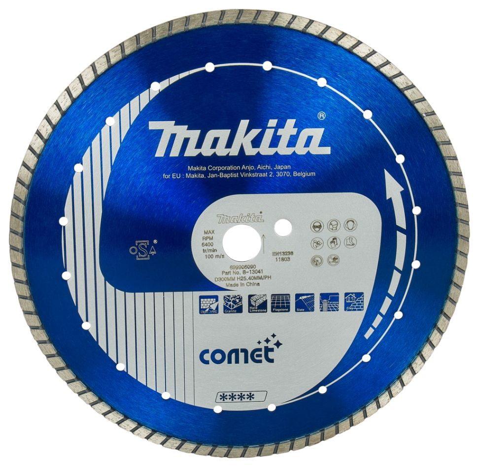 Makita Zubehör B-13041 Diamantscheibe 300 x 25,4 mm Blau Turbo