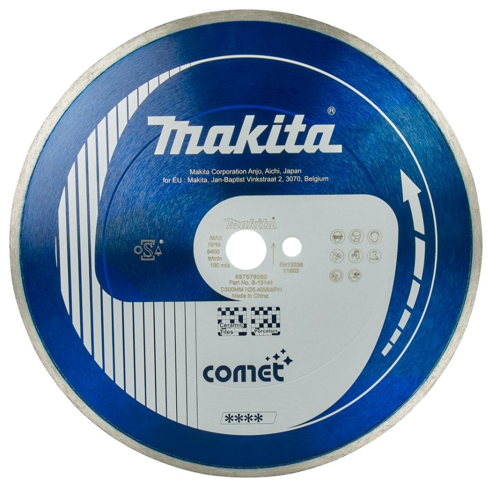 Makita Zubehör B-13144 Diamantscheibe 300 x 20mm Blaues Vollband