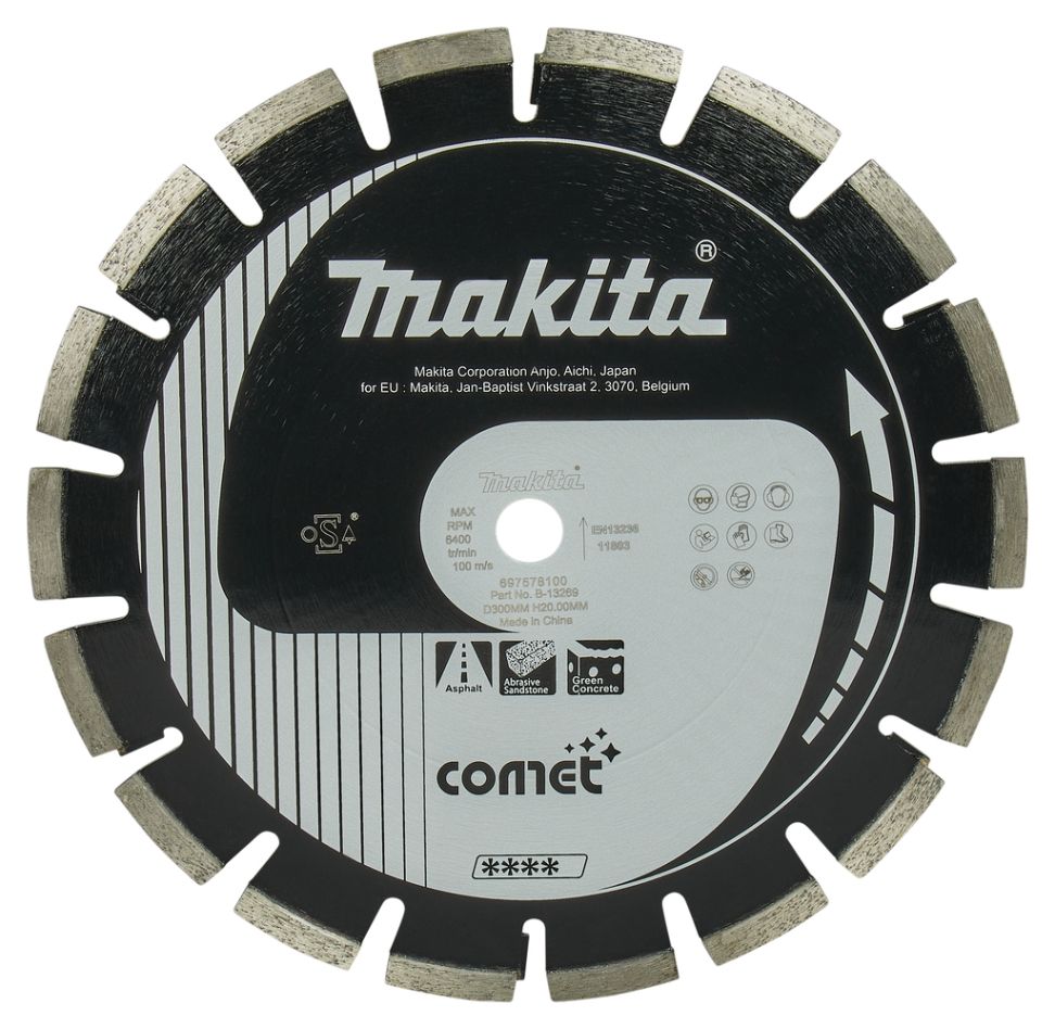 Makita Zubehör B-13269 Diamantscheibe 300x20 Asphalt