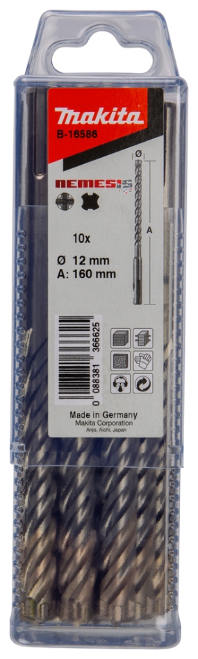 Makita Zubehör B-16586 P4S SDS-PLUS Bohrer 12x160mm 10 Stück
