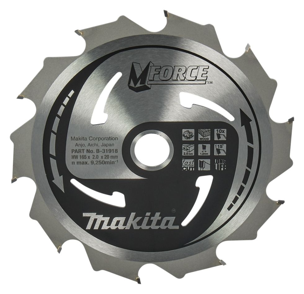 Makita Zubehör B-31918 Holzsägeblatt 165 x 20 x 10T
