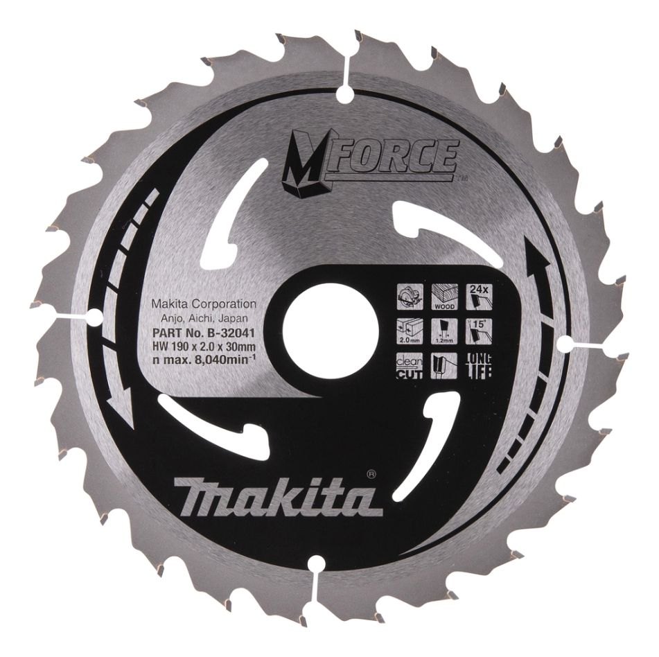 Makita Zubehör B-32041 HM-Sägeblatt Mforce 190 x 30 x 24T