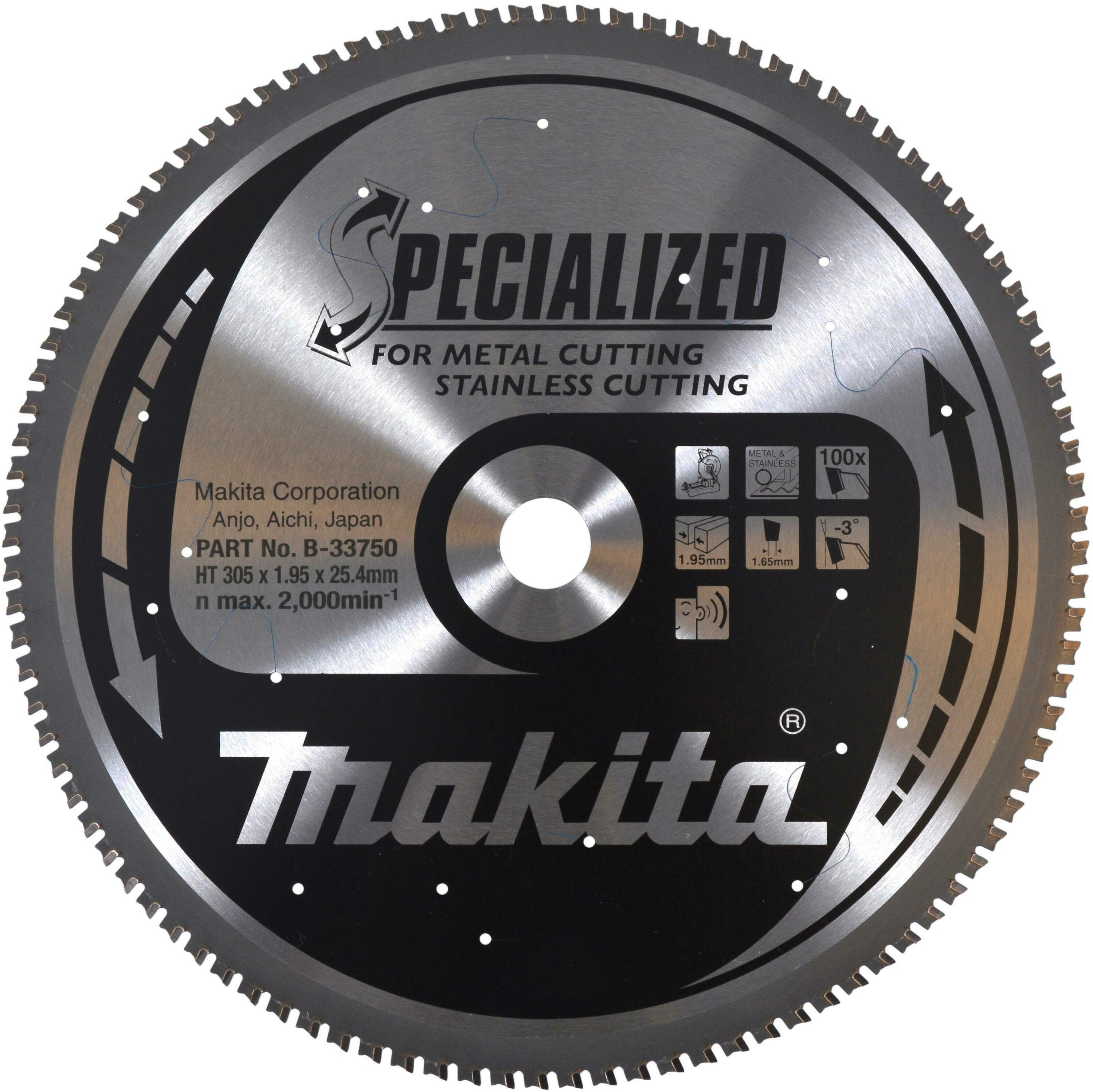 Makita Zubeh&ouml;r B-33750 HM-Kreiss&auml;geblatt f&uuml;r Metall 305 x 1,9 x 25, 100 Z&auml;hne
