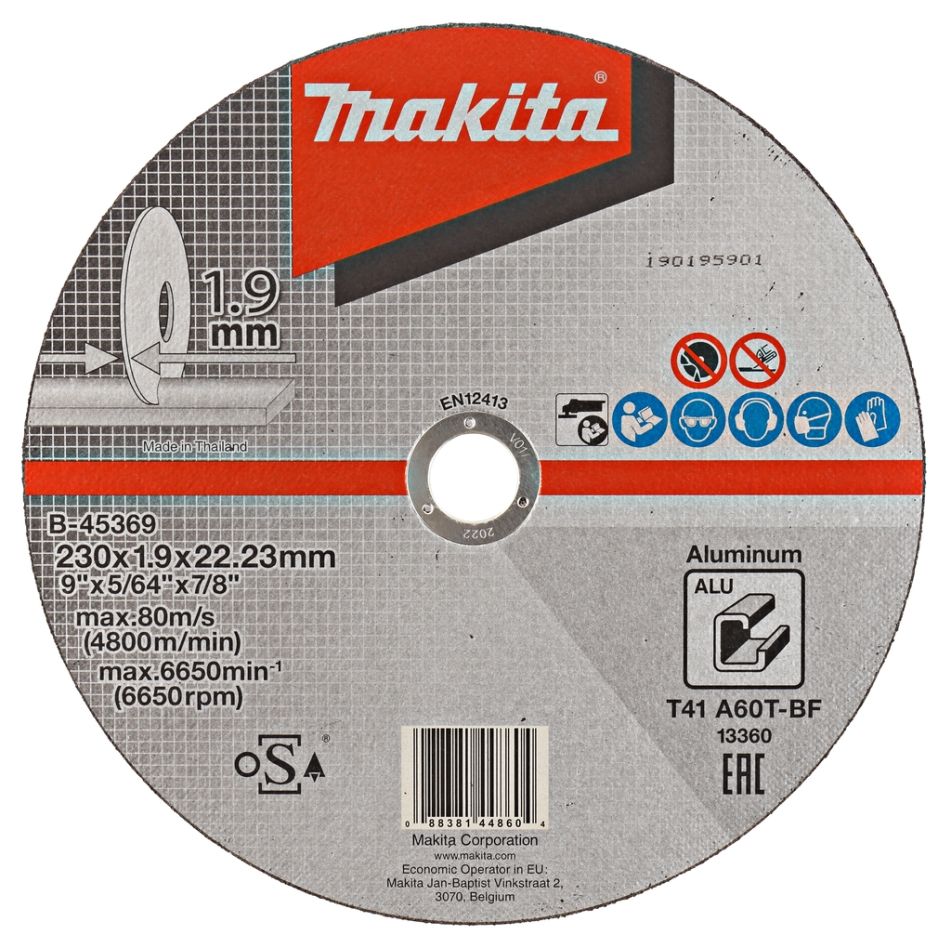 Makita Zubehör B-45369 Trennscheibe 230x22,23x1,9mm Aluminium