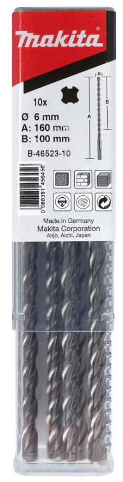Makita Zubehör B-46523-10 SDS-V-PLUS-Bohrer-Set 6x160 10 Stück