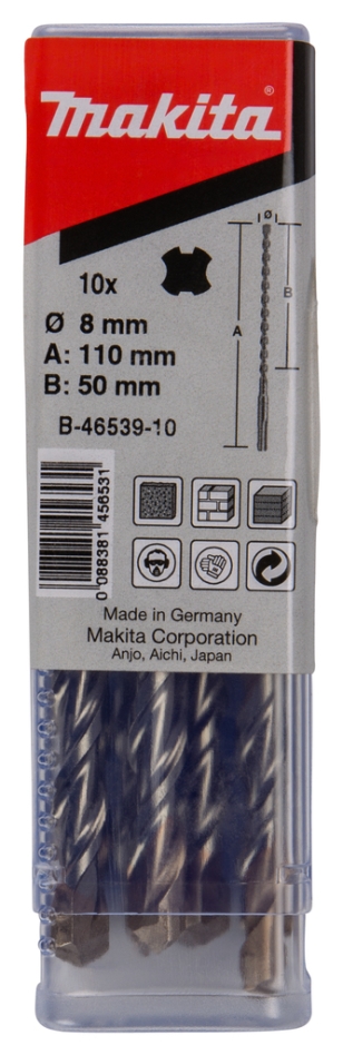 Makita Zubehör B-46539-10 SDS-V-PLUS-Bohrer-Set 8x110 10 Stück