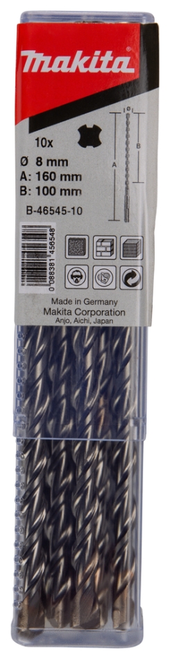 Makita Zubehör B-46545-10 SDS-V-PLUS-Bohrer-Set 8x160 10 Stück
