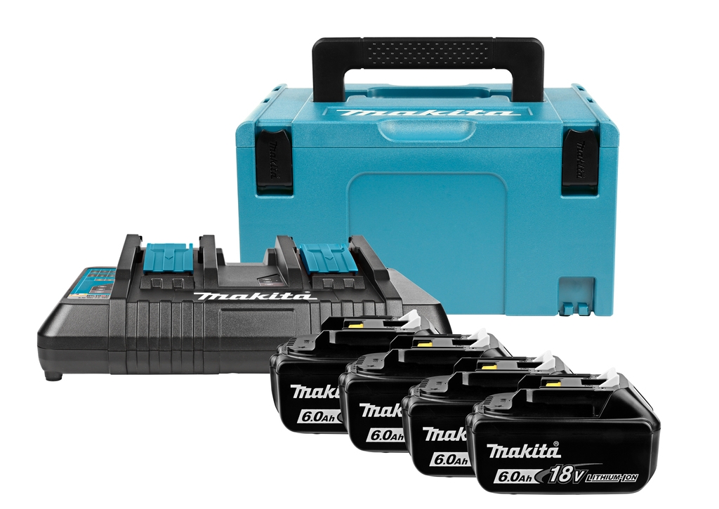 Makita Zubehör 198091-4 Starter-Set LXT DC18RD + 4x BL1860B In Mbox 3