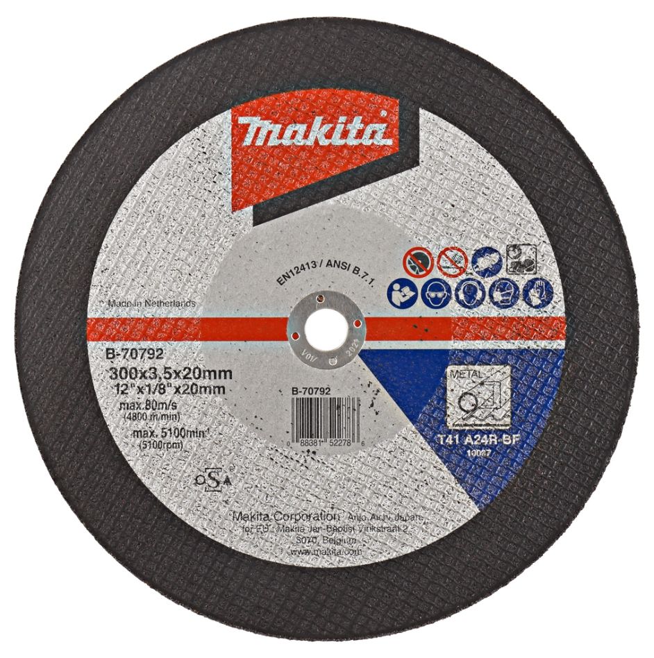 Makita Zubehör B-70792 Trennscheibe 300 x 20mm für Stahl Pro 1 Stück
