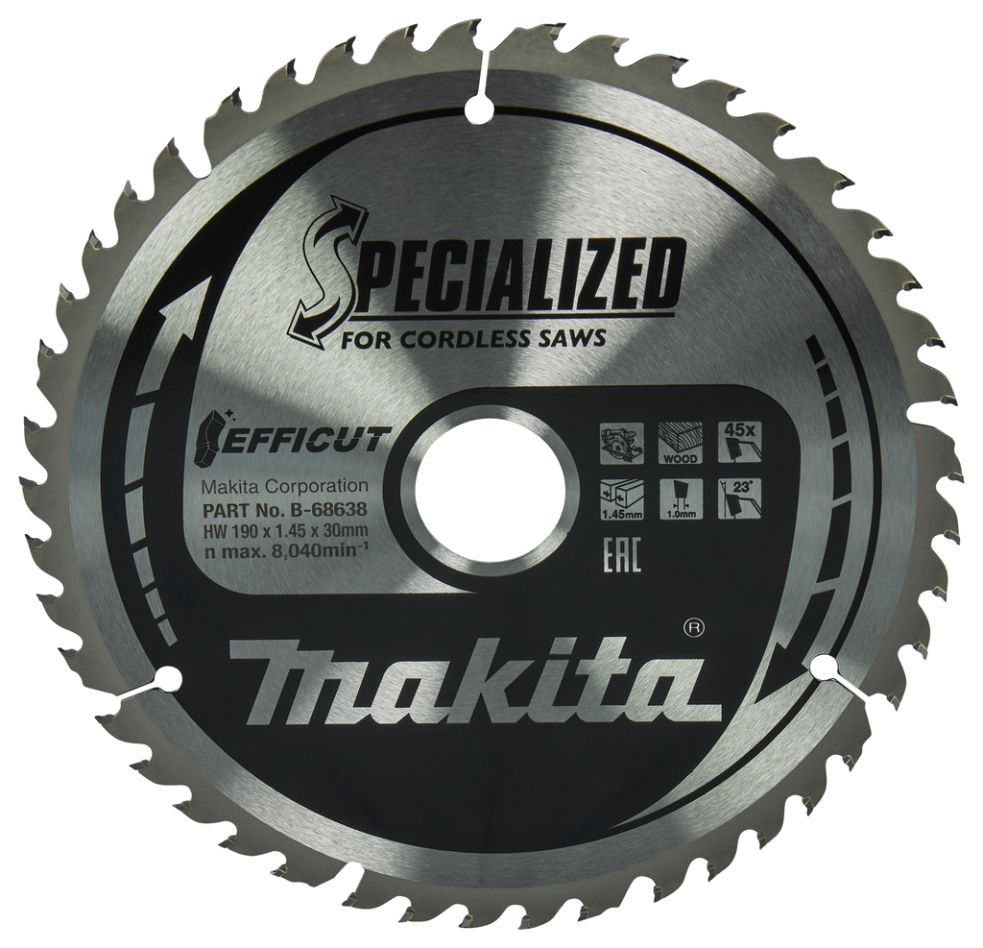 Makita Zubehör B-68638 Kreissägeblatt für Holz Efficient 190 x 30 x 1,45T
