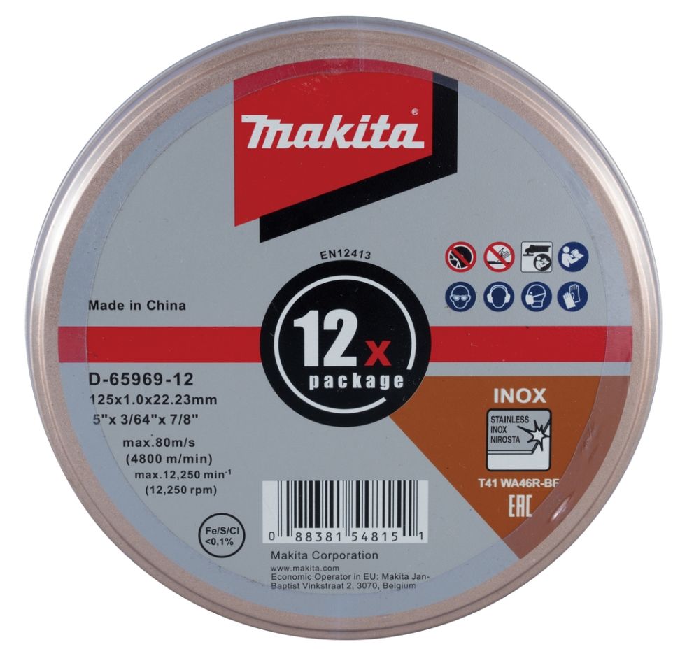 Makita Zubehör D-65969-12 Trennscheibe 125x1,2mm INOX