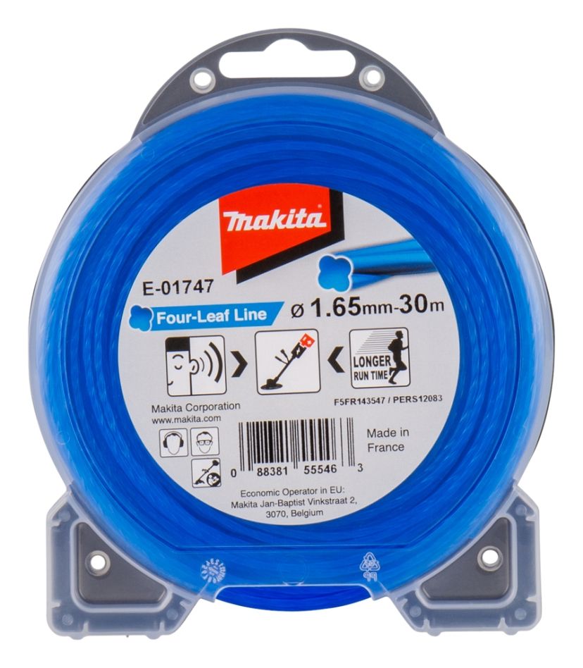 Makita Zubehör E-01747 Mähfaden blau 1,65mm x 15 mtr für Akku-Sensen und -Trimmer