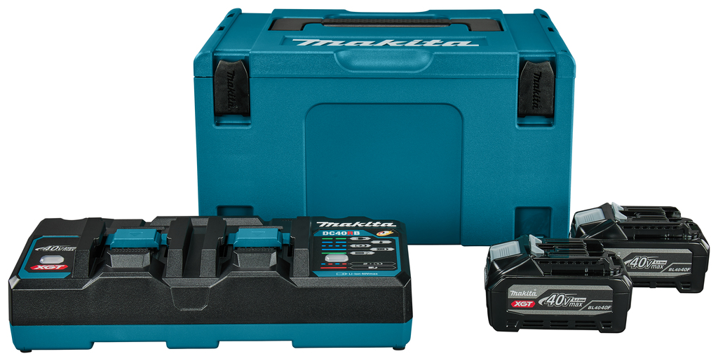 Makita Zubehör 1911D8-0 Starter Set XGT DC40RB Duo Ladegerät + 2x BL4040F 40V Max 4.0Ah in MBox