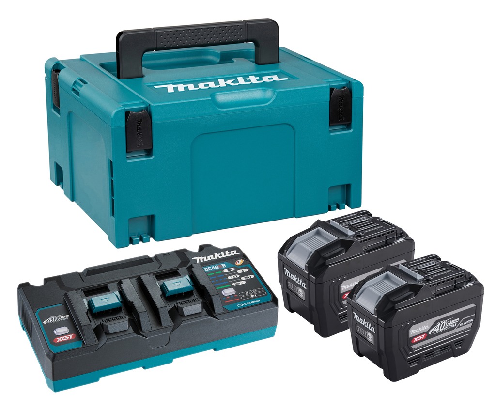 Makita Zubeh&ouml;r PSKGPE2J Starter-Set 2 Tabless BL4080H 40V 8.0Ah Batterien und DC40RB duo Schnellladeger&auml;t