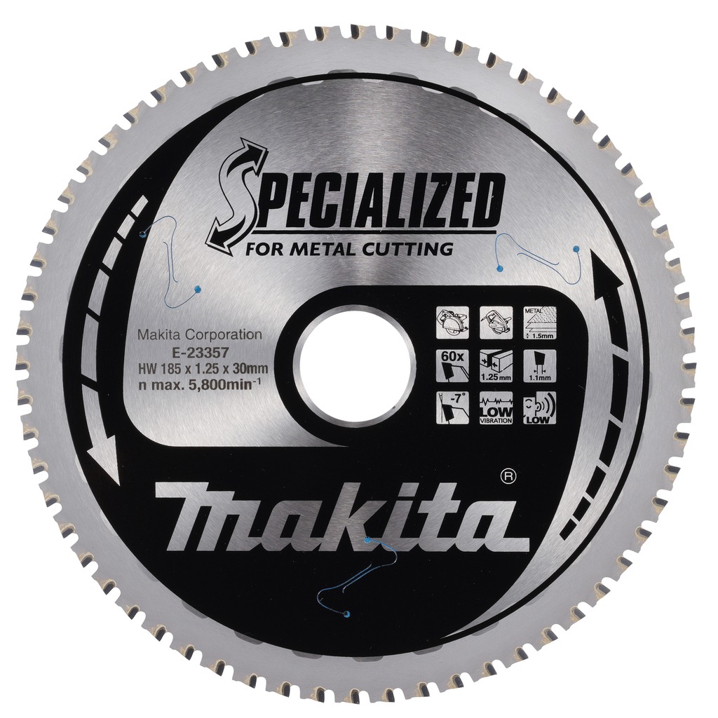 Makita Zubeh&ouml;r E-23357 Spezialkreiss&auml;geblatt D&uuml;nnblech 185x30x1,25 60T -7g