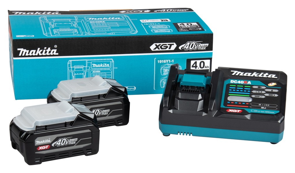 Makita Zubehör 1916Y1-1 Batterie Starter Set 2x BL4040F Batterie inkl. DC40RA Ladegerät