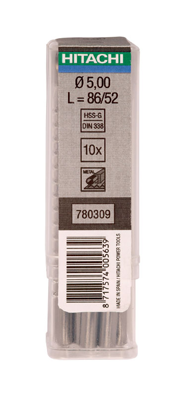 HiKOKI Zubehör 780279 Metall-Bohrer HSS-G DIN 338 2,5x57 mm 10 Stück
