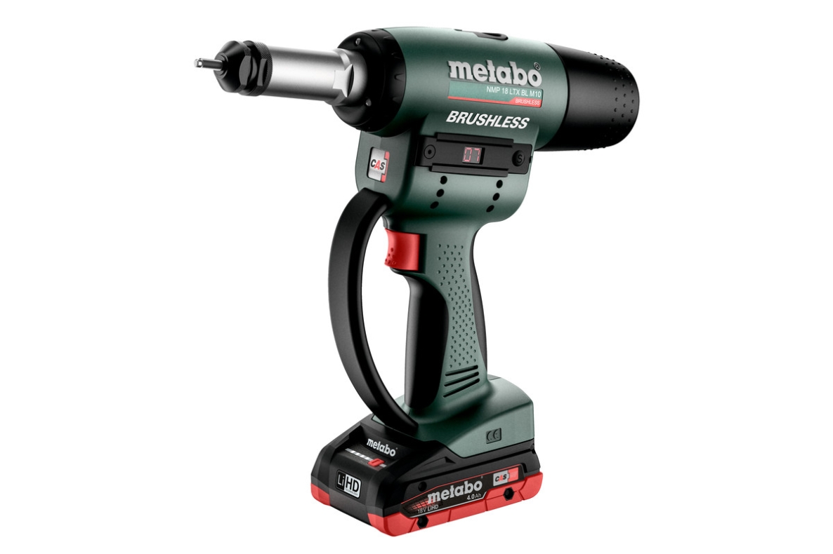 Metabo 601788800 NMP 18 LTX BL M10 Akku-Nietmuttern-Pistole 18V 4.0Ah LiHD in Metabox