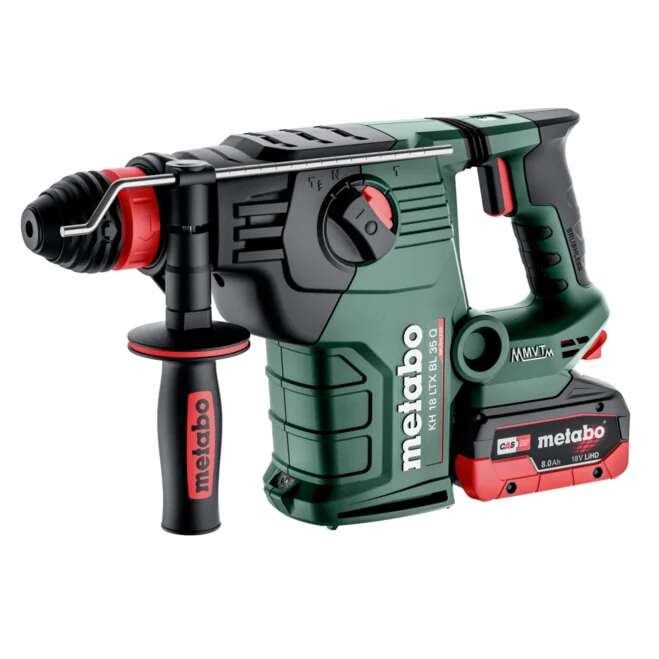 Metabo 600813810 KH 18 LTX BL 35 Q Akku-Kombihammer 2x 18V LiHD 8,0 Ah Akkus und ASC 145 Schnellladegerät in metaBOX