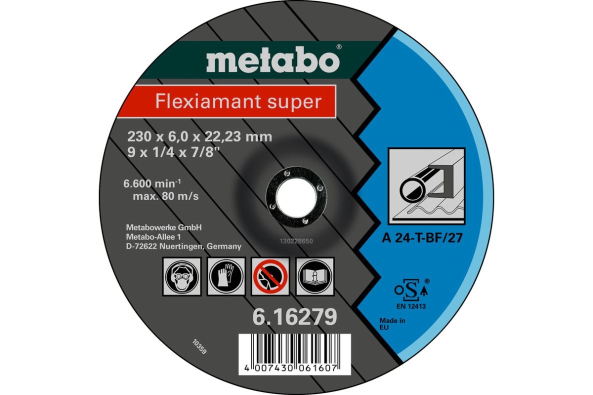 Metabo Zubehör 616279000 Schleifscheibe Ø 230x6,0x22,2 Stahl Flexiamant super