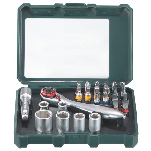 Metabo Zubehör 626701000 Bit-Box und Ratschenset SP", 26-teilig (