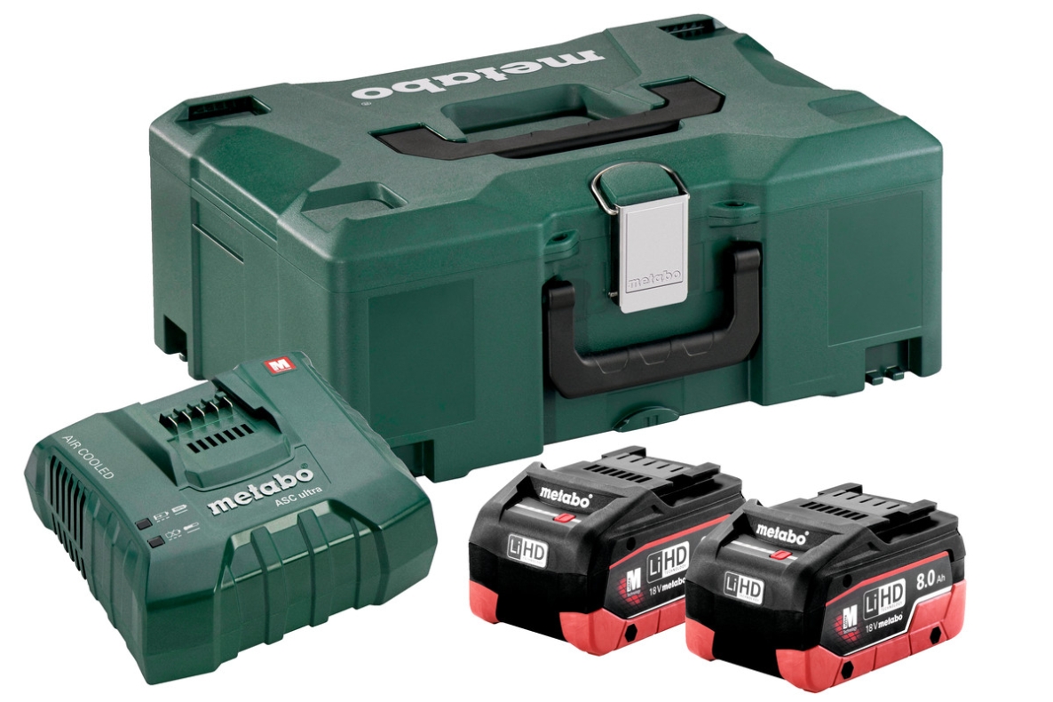 Metabo Zubehör 685131000 Basis Set 2 x LiHD 8.0 Ah + Metaloc