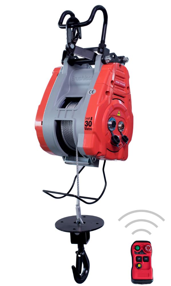 Metal Works 758613138 PHS34060R Elektrischer Seilzug 340kg 60m drahtlose Steuerung variable Geschwindigkeit