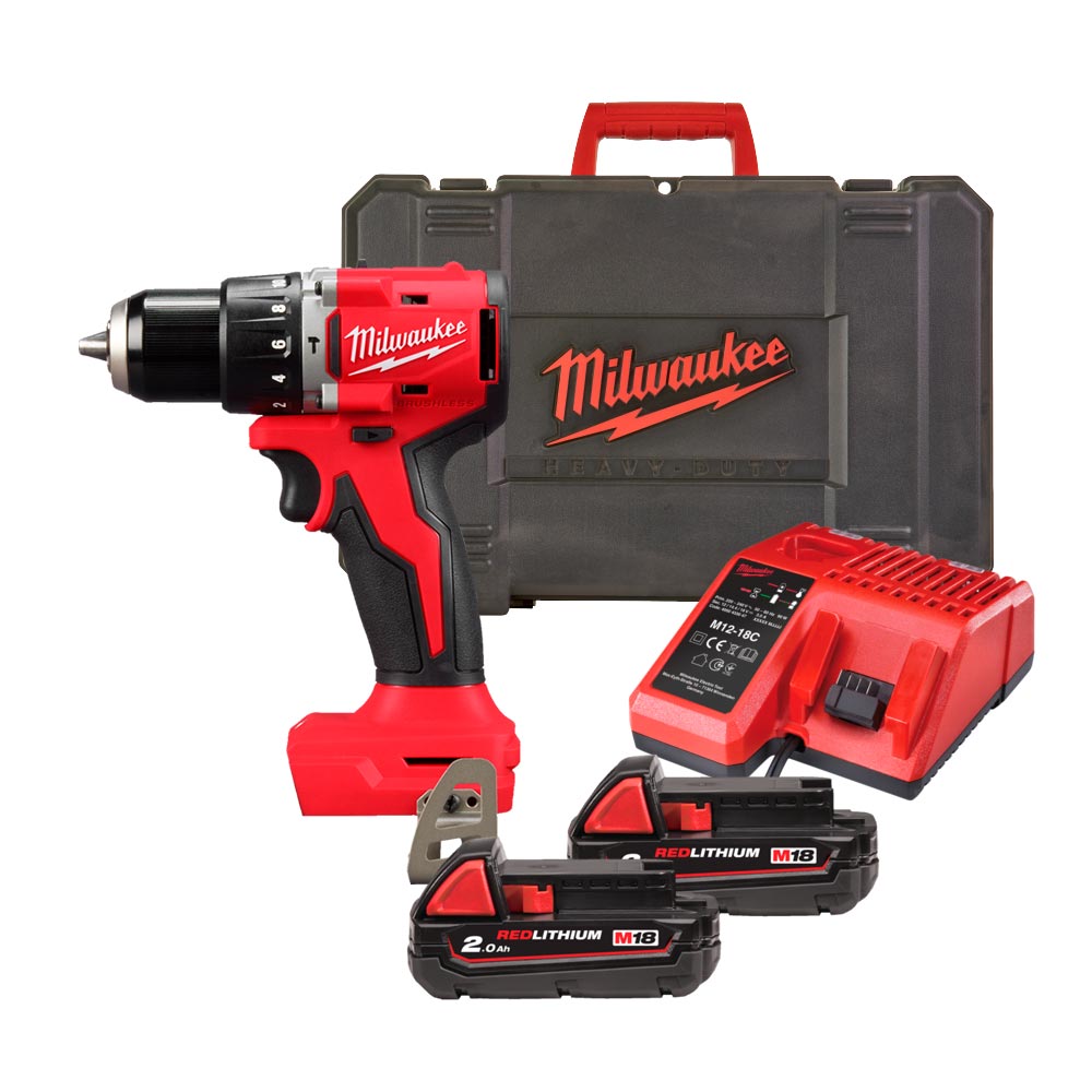 Milwaukee 4933492822 M18 BLPDRC-202C Akku-Schlagbohrmaschine 18V 2.0Ah Li-Ion