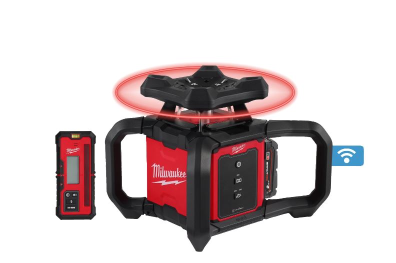 Milwaukee 4933493191 M18 RLOH600-201C Horizontal/vertikal rotierender roter Laser 18V 2.0Ah Li-Ion