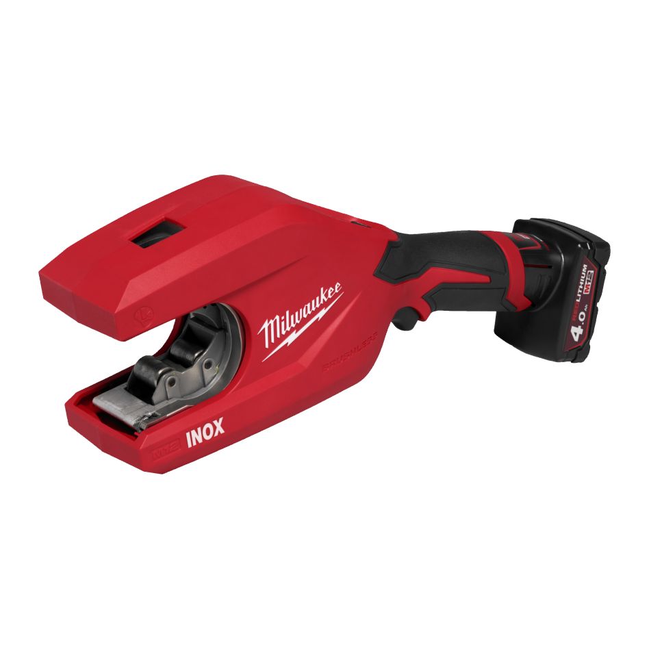 Milwaukee 4933498605 M12 PCSS54-402C RAPTORXL Akku-Rohrabschneider Edelstahl 2x 4,0 Ah Akku und Ladegerät im Koffer